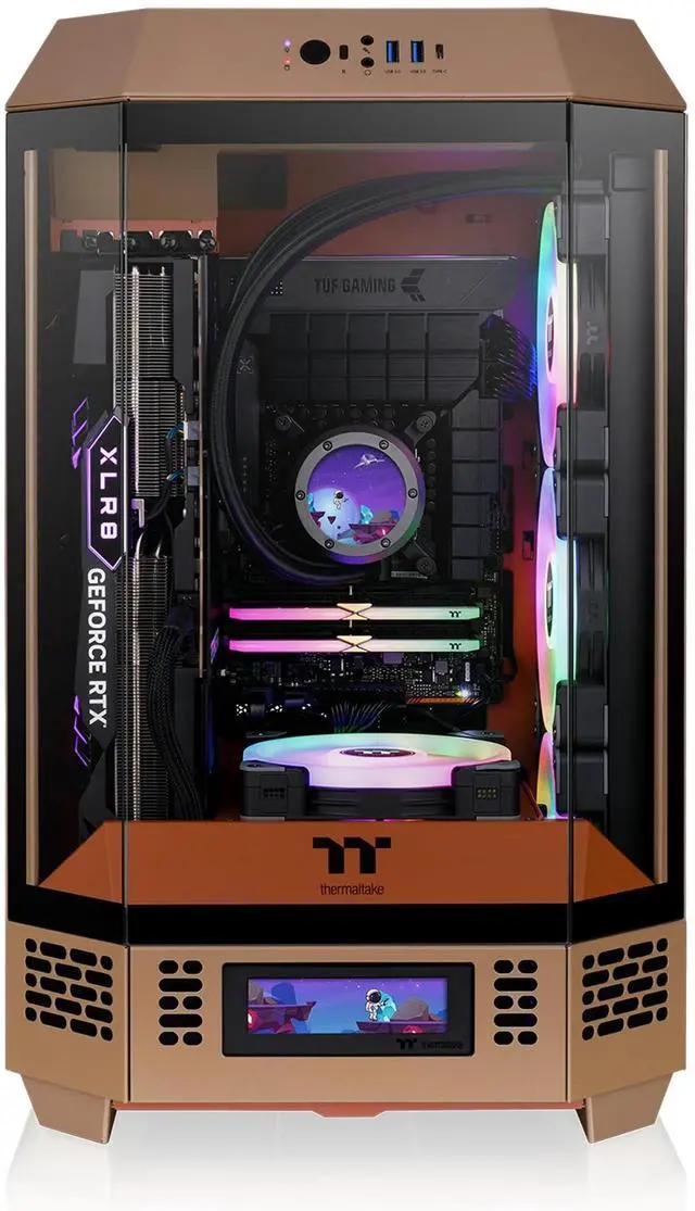 Alt view image 10 of 13 - Thermaltake Tower 300 Gravel Sand Micro-ATX Case; 2x140mm CT Fan Included; Support Up to 420mm Radiator; Optional Chassis Stand Kit Allows Horizontal Display; CA-1Y4-00SGWN-00