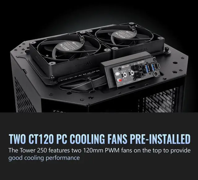 Alt view image 20 of 20 - Thermaltake Tower 250 Black Mini-ITX Mini Tower 2x120mm CT Fans Included 360mm Radiator Support 360mm GPU Clearance Dual Chamber CA-1Z9-00S1WN-00