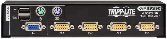 Alt view image 20 of 20 - Tripp Lite by Eaton 4-Port VGA KVM Switch for USB or PS/2 Keyboard/Mouse