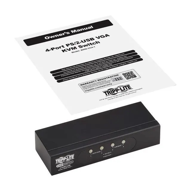 Alt view image 6 of 7 - Tripp Lite by Eaton 4-Port VGA KVM Switch for USB or PS/2 Keyboard/Mouse