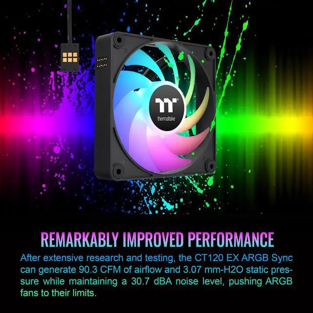 Alt view image 16 of 16 - Thermaltake CT140 EX ARGB Sync PC Cooling Fan 3-Fan Pack 3 Pack CLF182PL14SWA