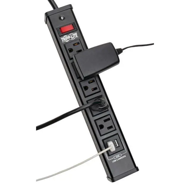 Alt view image 19 of 20 - TRIPP LITE TLM526USBB 6.0 Feet 5 Outlets 450 Joules Surge Protector