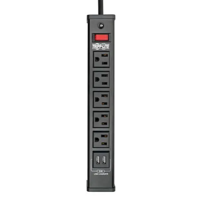 Alt view image 20 of 20 - TRIPP LITE TLM526USBB 6.0 Feet 5 Outlets 450 Joules Surge Protector