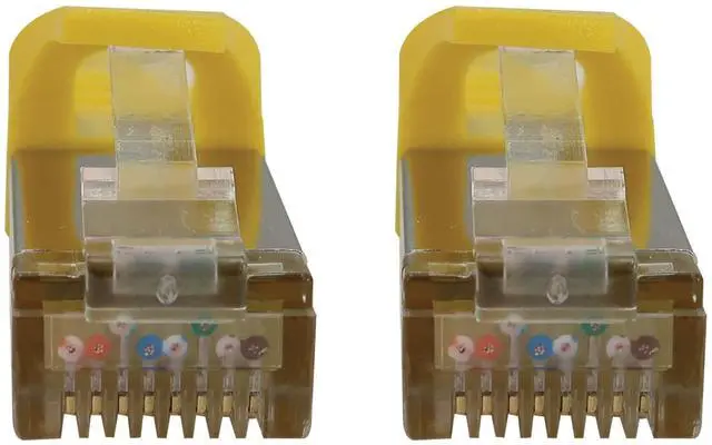 Alt view image 8 of 9 - Tripp Lite Cat6a 10G Snagless Shielded Slim STP Ethernet Cable (RJ45 M/M), PoE, Yellow, 10 ft. (3.1 m) - 10 ft Category 6a Network Cable for Network Device, Server, Switch, Router, Hub, Printer, Compu