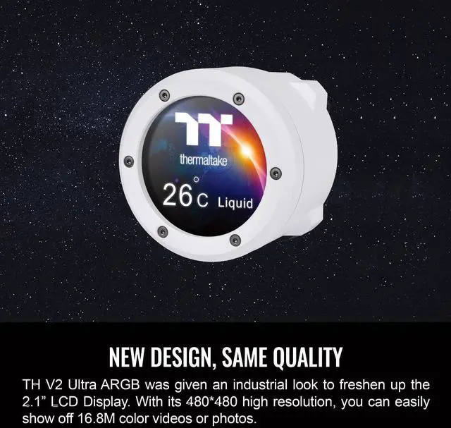 Alt view image 6 of 8 - Thermaltake TH360 V2 Ultra ARGB Snow CL-W405-PL12SW-A Liquid / Water Cooling