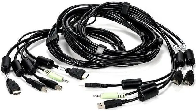 Alt view image 5 of 19 - Avocent 10 ft. USB keyboard, mouse & HDMI video cable with speakers & CAC - Used with SC845H-001 CBL0117