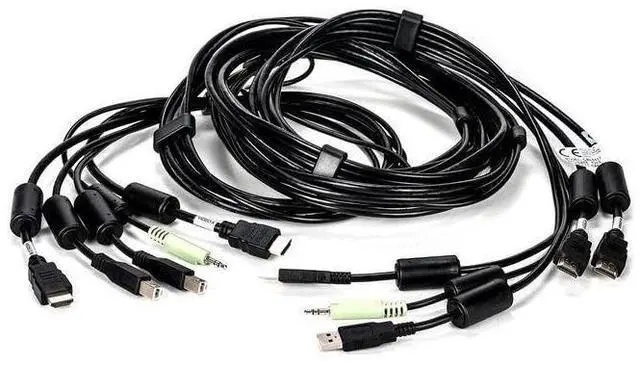 Alt view image 16 of 19 - Avocent 10 ft. USB keyboard, mouse & HDMI video cable with speakers & CAC - Used with SC845H-001 CBL0117