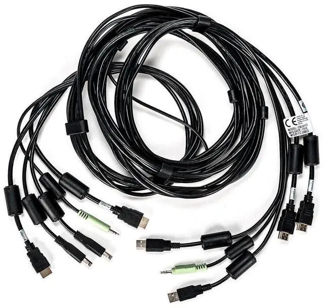 Alt view image 17 of 19 - Avocent 10 ft. USB keyboard, mouse & HDMI video cable with speakers & CAC - Used with SC845H-001 CBL0117