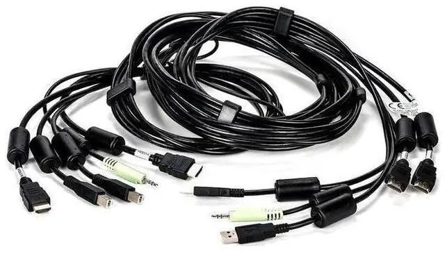 Alt view image 19 of 19 - Avocent 10 ft. USB keyboard, mouse & HDMI video cable with speakers & CAC - Used with SC845H-001 CBL0117