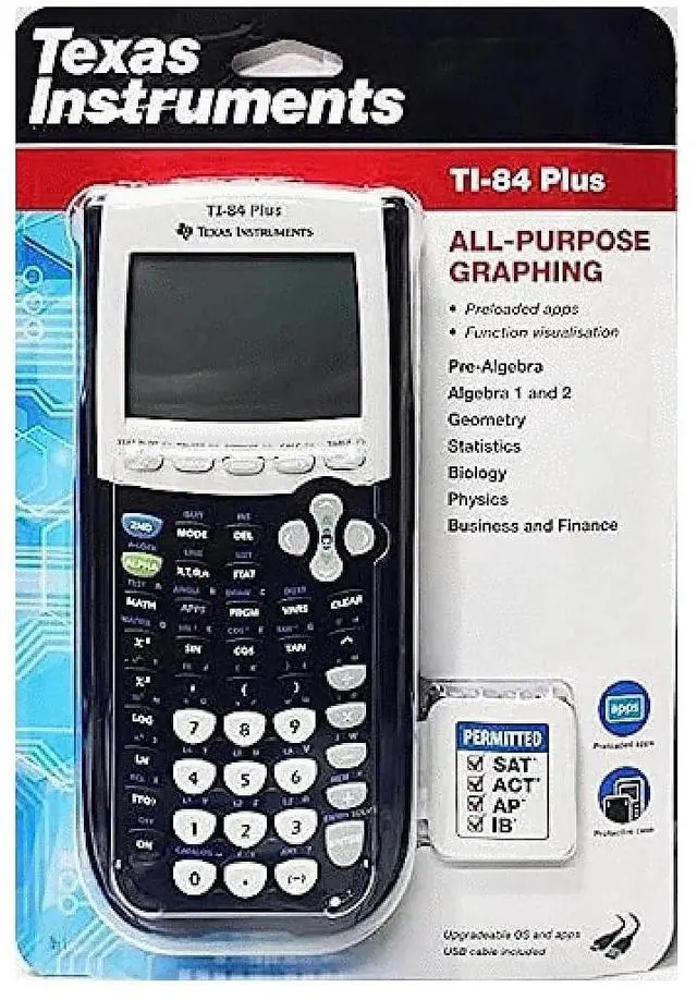 Alt view image 7 of 7 - Texas Instruments TI-84 Plus Graphing Calculator, Black (84PL/FC/1L1/A1)