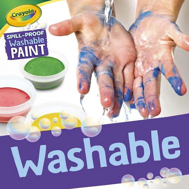 Alt view image 6 of 7 - Crayola Spill Proof Washable Paints 5 Colors 1.4 oz Cups 5 Sets/Carton 542313