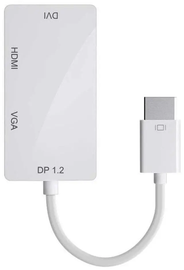 Alt view image 9 of 11 - Monoprice DisplayPort 1.2a to 4K HDMI, Dual Link DVI, and VGA Passive Adapter, White