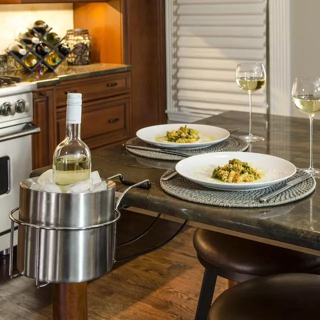 Alt view image 7 of 11 - C-Line Wine By Your Side Steel Frame/Red Wine Adapter/Ice Bucket 161.06" cu Stainless Steel