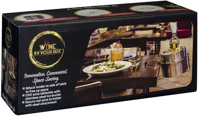Alt view image 8 of 11 - C-Line Wine By Your Side Steel Frame/Red Wine Adapter/Ice Bucket 161.06" cu Stainless Steel