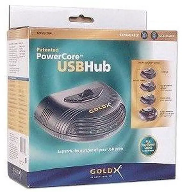 Alt view image 2 of 3 - GoldX GXSU-104 PowerCore 4-port USB Hub