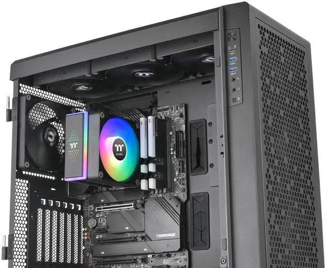 Alt view image 13 of 13 - Thermaltake ASTRIA 200 ARGB Lighting CPU Cooler - 4.72" Maximum Fan Diameter - 1 x Fan(s) - 4 x Heat Pipe(s) - 65 CFM Maximum Airflow - 1800 rpm - 5V ARGB Header, 2510 - 4Pin - Compatible Intel S