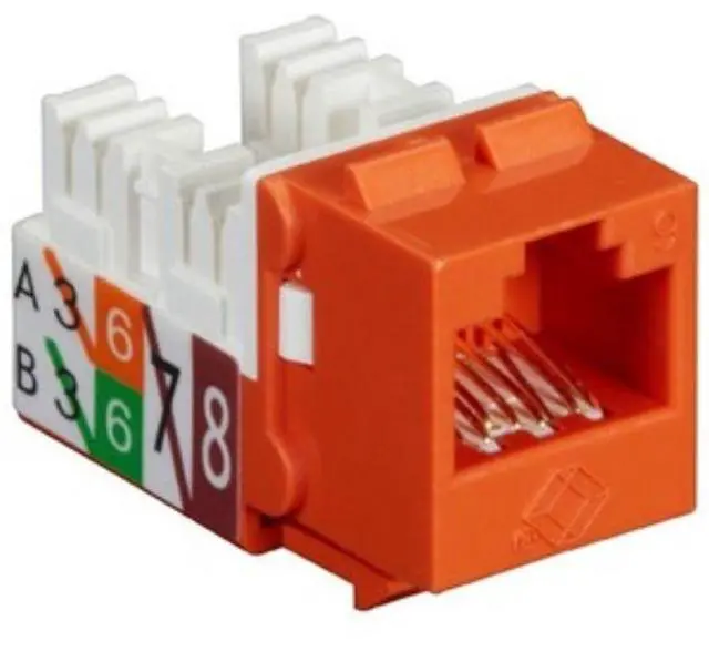 Alt view image 11 of 11 - GigaTrue2 CAT6 Jacks, Universal Wiring, Component Level, 25-Pack, Orange