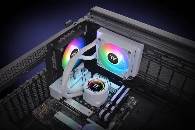 Alt view image 13 of 13 - Thermaltake TH120 V2 ARGB Snow CL-W363-PL12SW-A All-In-One Liquid Cooler