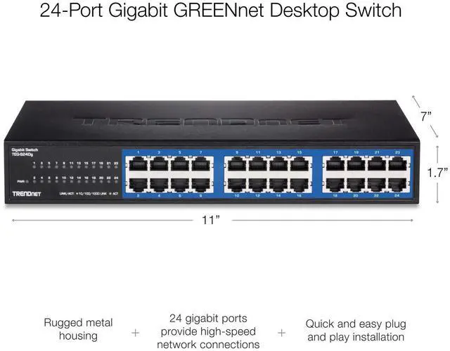 Alt view image 8 of 11 - TRENDNET - BUSINESS CLASS TEG-S24DG GREENNET 24PORT MNG 10/100/1000
