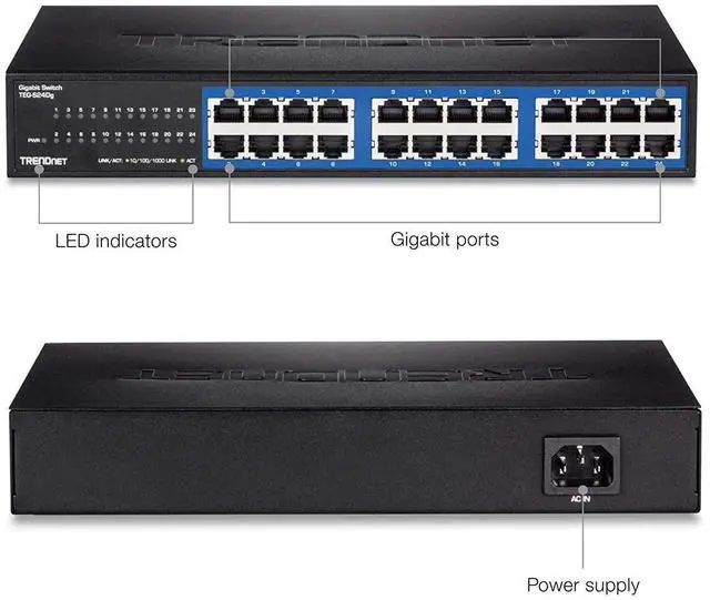 Alt view image 9 of 11 - TRENDNET - BUSINESS CLASS TEG-S24DG GREENNET 24PORT MNG 10/100/1000