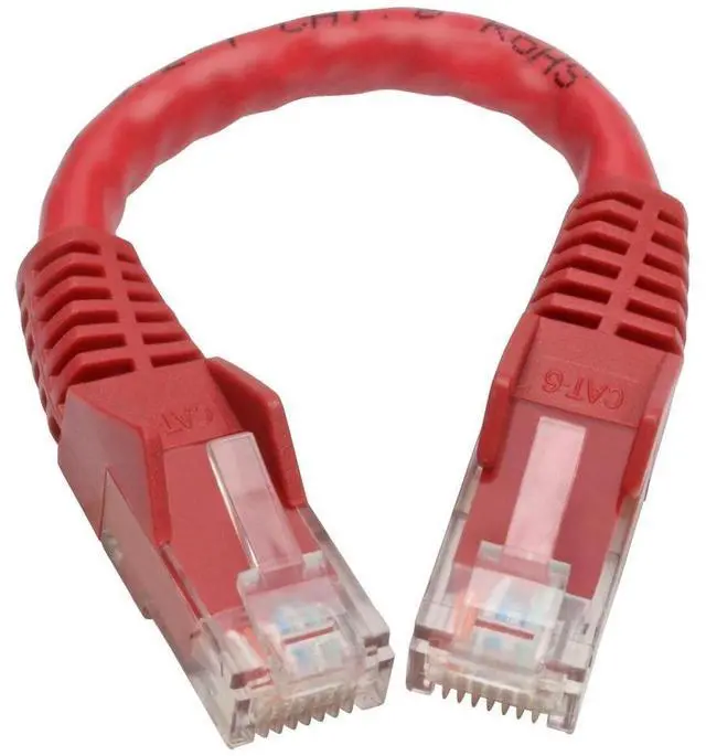 Alt view image 17 of 20 - Tripp Lite N201-06N-RD Premium Cat6 Gigabit Snagless Molded Utp Patch Cable, 24 Awg, 550 Mhz/1 Gbps (Rj45 M/M) , Red, 6 In. - Patch Cable - Rj-45 (M) To Rj-45 (M) - 5.9 In - Utp - Cat 6 - Ieee 802.3A