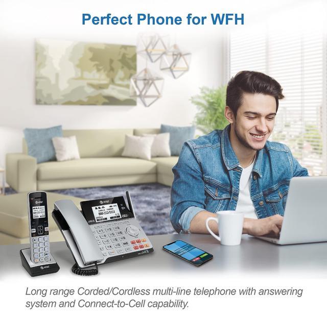 Alt view image 6 of 10 - AT&T Connect to Cell TL86103 2-Line Corded/Cordless Phone 284987