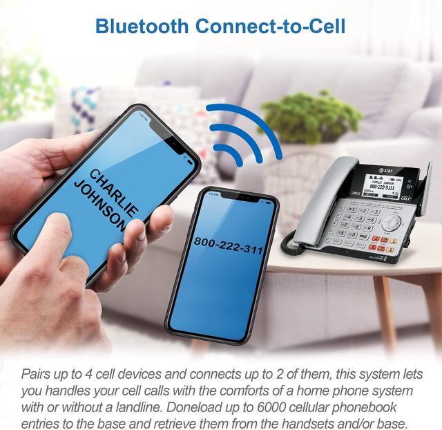 Alt view image 8 of 10 - AT&T Connect to Cell TL86103 2-Line Corded/Cordless Phone 284987
