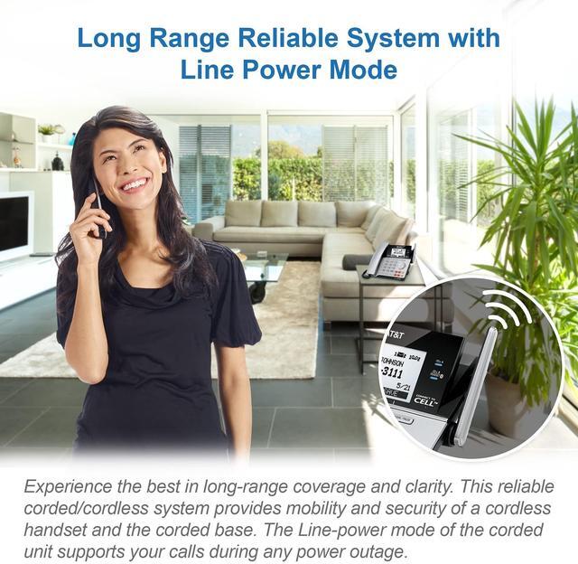 Alt view image 10 of 10 - AT&T Connect to Cell TL86103 2-Line Corded/Cordless Phone 284987
