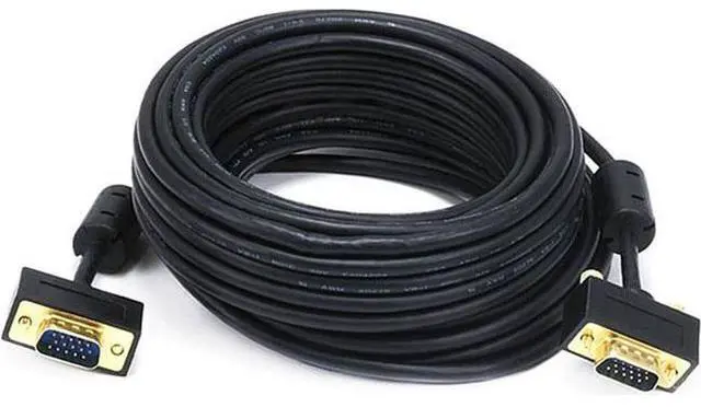 Alt view image 11 of 13 - Monoprice Ultra Slim SVGA Super VGA M/M Monitor Cable - 35 Feet With Ferrites | 30/32AWG, Gold Plated Connector