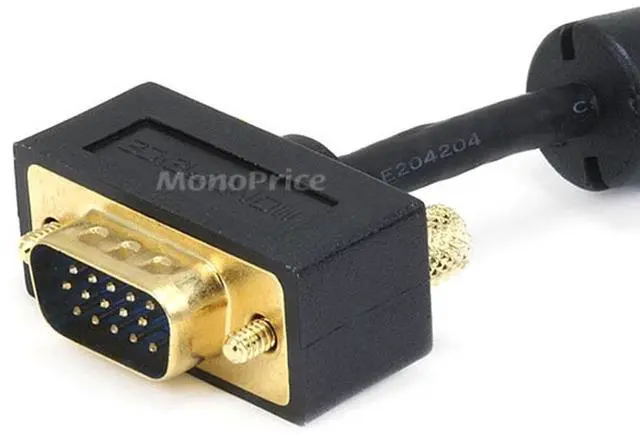 Alt view image 12 of 13 - Monoprice Ultra Slim SVGA Super VGA M/M Monitor Cable - 35 Feet With Ferrites | 30/32AWG, Gold Plated Connector