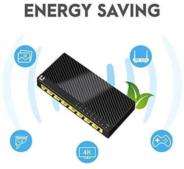 Alt view image 9 of 13 - Netis ST3108C 8 Port 10/100Mbps Fast Ethernet Switch | Desktop Ethernet Splitter, Ethernet Hub, Plug and Play, Traffic Optimization Auto-Negotiation RJ45 Ports with Compact Design