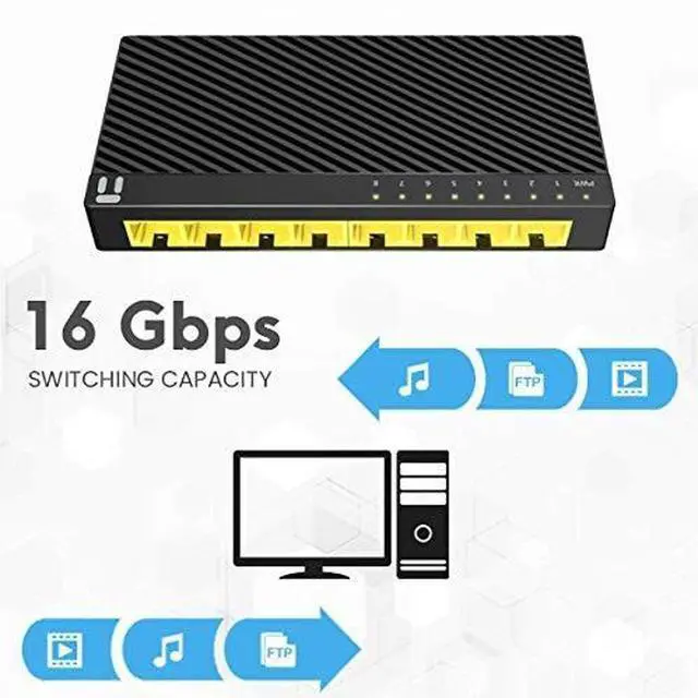 Alt view image 10 of 13 - Netis ST3108C 8 Port 10/100Mbps Fast Ethernet Switch | Desktop Ethernet Splitter, Ethernet Hub, Plug and Play, Traffic Optimization Auto-Negotiation RJ45 Ports with Compact Design