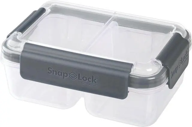 Alt view image 3 of 3 - Progressive SNL-1018GY SnapLock 4-Cup Large Divided Lunch Container - Gray
