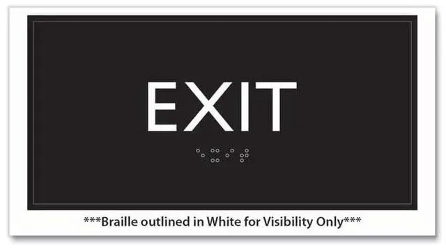 Alt view image 3 of 5 - ADA Sign Exit Plastic 4 x 4 Clear/White 69922