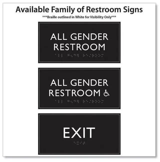 Alt view image 5 of 5 - ADA Sign Exit Plastic 4 x 4 Clear/White 69922