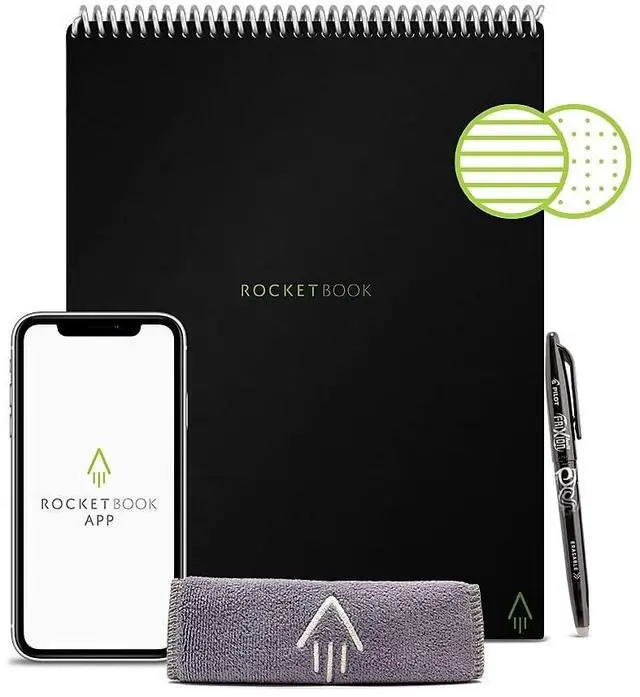 Alt view image 8 of 8 - Flip Smart Notepad Lined/Dot Grid Rule 16 White 8.5 x 11 Sheets Black Cover
