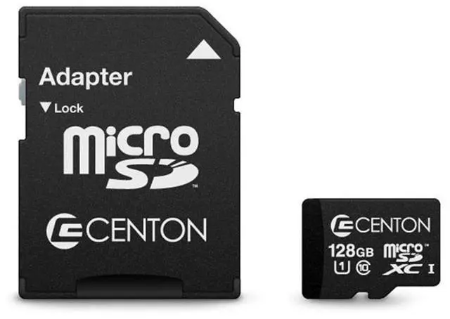 Alt view image 4 of 5 - Centon 128GB microSDXC UHS-I/Class 10 Memory Card with Adapter (S1-MSDXU1-128GTA)