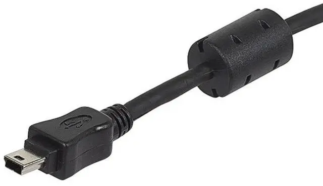 Alt view image 9 of 10 - Monoprice USB 2.0 Cable - 6 Feet - Black | A Male to Mini-B 5pin Male 28/24AWG Cable with Ferrite Core