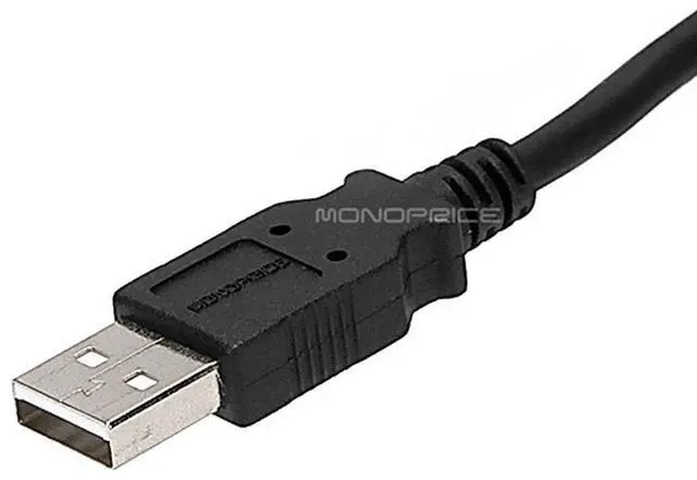 Alt view image 10 of 10 - Monoprice USB 2.0 Cable - 6 Feet - Black | A Male to Mini-B 5pin Male 28/24AWG Cable with Ferrite Core