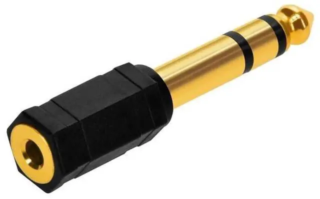 Alt view image 9 of 13 - Monoprice 1/4in (6.35mm) TRS Stereo Plug to 3.5mm TRS Stereo Jack Adapter, Gold Plated