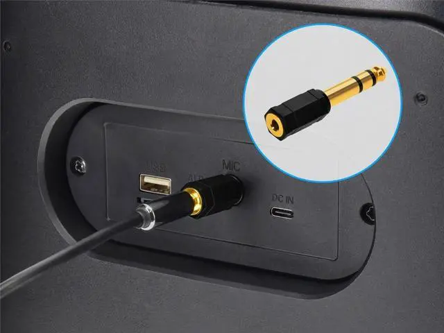 Alt view image 12 of 13 - Monoprice 1/4in (6.35mm) TRS Stereo Plug to 3.5mm TRS Stereo Jack Adapter, Gold Plated