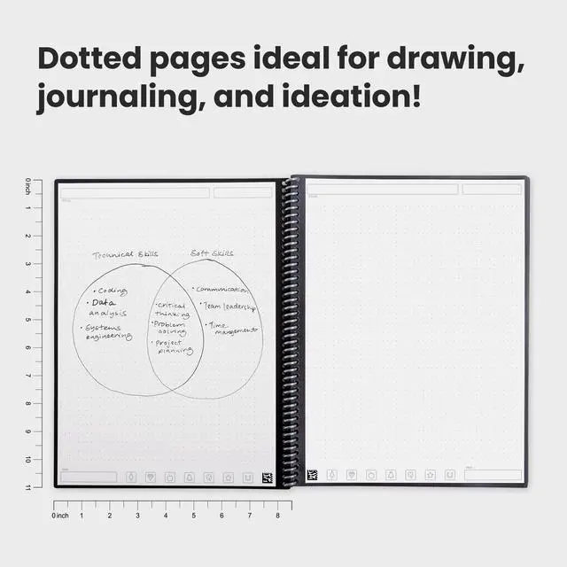 Alt view image 8 of 8 - Rocketbook Core Reuasble Smart Notebook 8.5x11" Dot-Grid 32 Pages Red EVRLKCBG