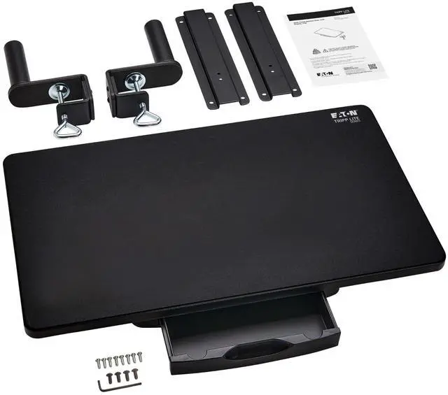 Alt view image 14 of 15 - Tripp Lite Clamp-on Universal Monitor Riser Stand with Storage Drawer, Monitor Shelf for Desk, Black, TAA Complaint, 5-Year Warranty (WWSSC Clamp-On Series)