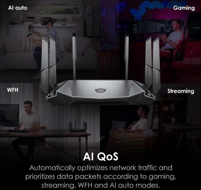 Alt view image 3 of 7 - MSI Radix AXE6600 WiFi 6E Tri-Band Gaming Router RADIXAXE6600