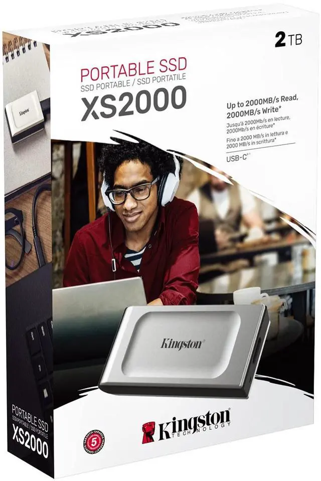 Alt view image 16 of 20 - Kingston External XS2000 2000GB USB 3.2 Gen 2x2 Type-C External Solid State Drive