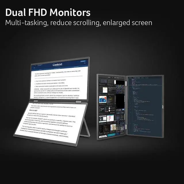 Alt view image 4 of 9 - Acer PD163Q 16" Class LCD Monitor - 16:9 - Dark Gray