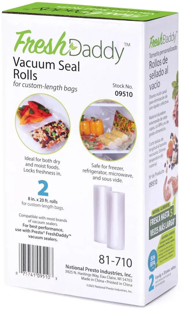 Alt view image 4 of 5 - FreshDaddy Vac Seal Roll 8x20
