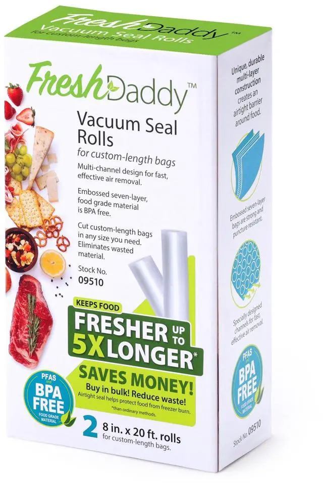 Alt view image 3 of 5 - FreshDaddy Vac Seal Roll 8x20