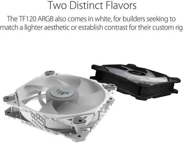 Alt view image 17 of 19 - ASUS TUF Gaming TF120 ARGB Chassis Fan 3-Pin Customizable LEDs Blade, Advanced Fluid Dynamic Bearing, 120mm PWM Control, Anti-vibration Pads, Double-layer LED Array for Computer Case & Liquid Radiator