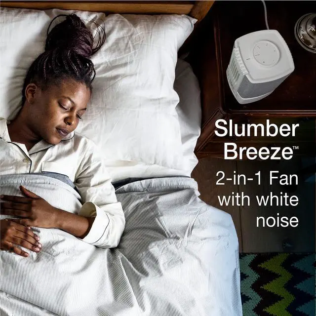 Alt view image 3 of 7 - Lasko SlumberBreeze 2-in-1 Personal Fan With White Noise White SB101